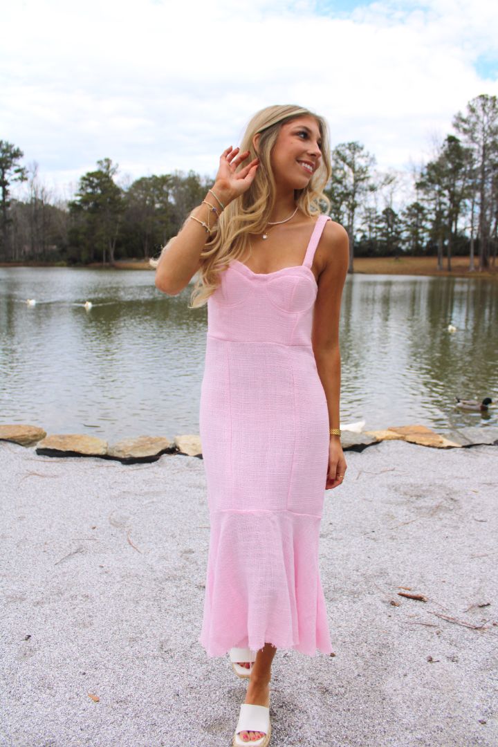 Emma Pink Midi Dress