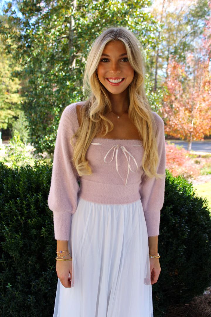 Blushing Bow Sweater