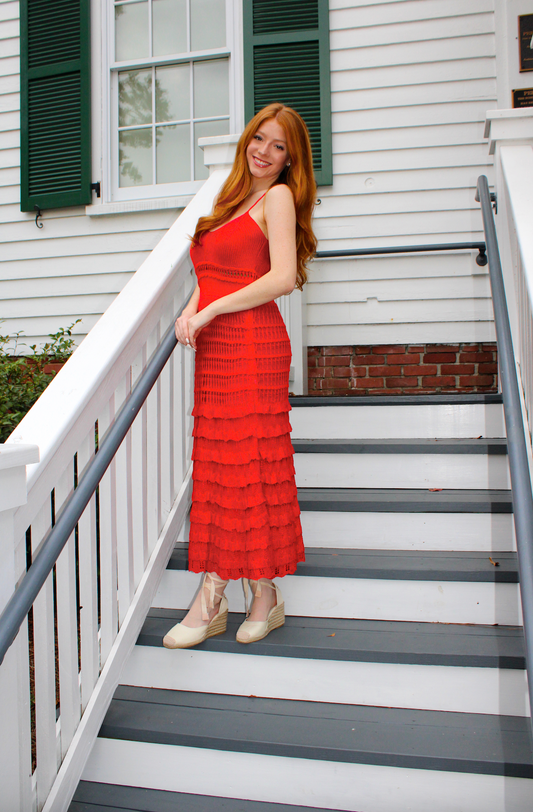 Mary Red Midi Dress