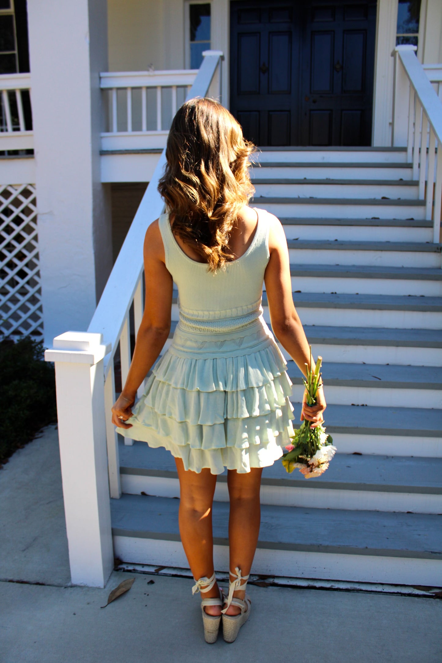 Frilly Fun Dress - Sage