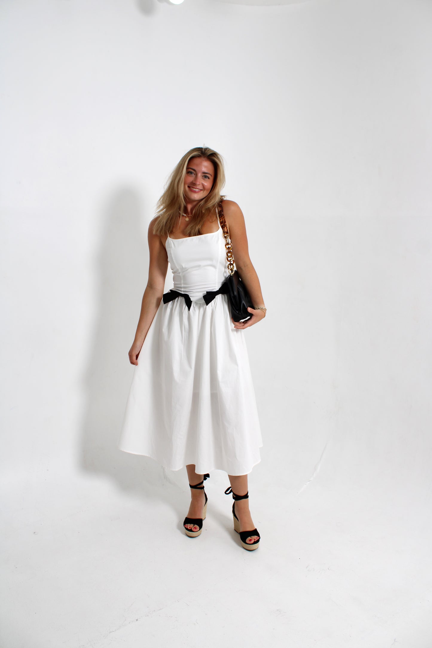 Mary White Midi Dress