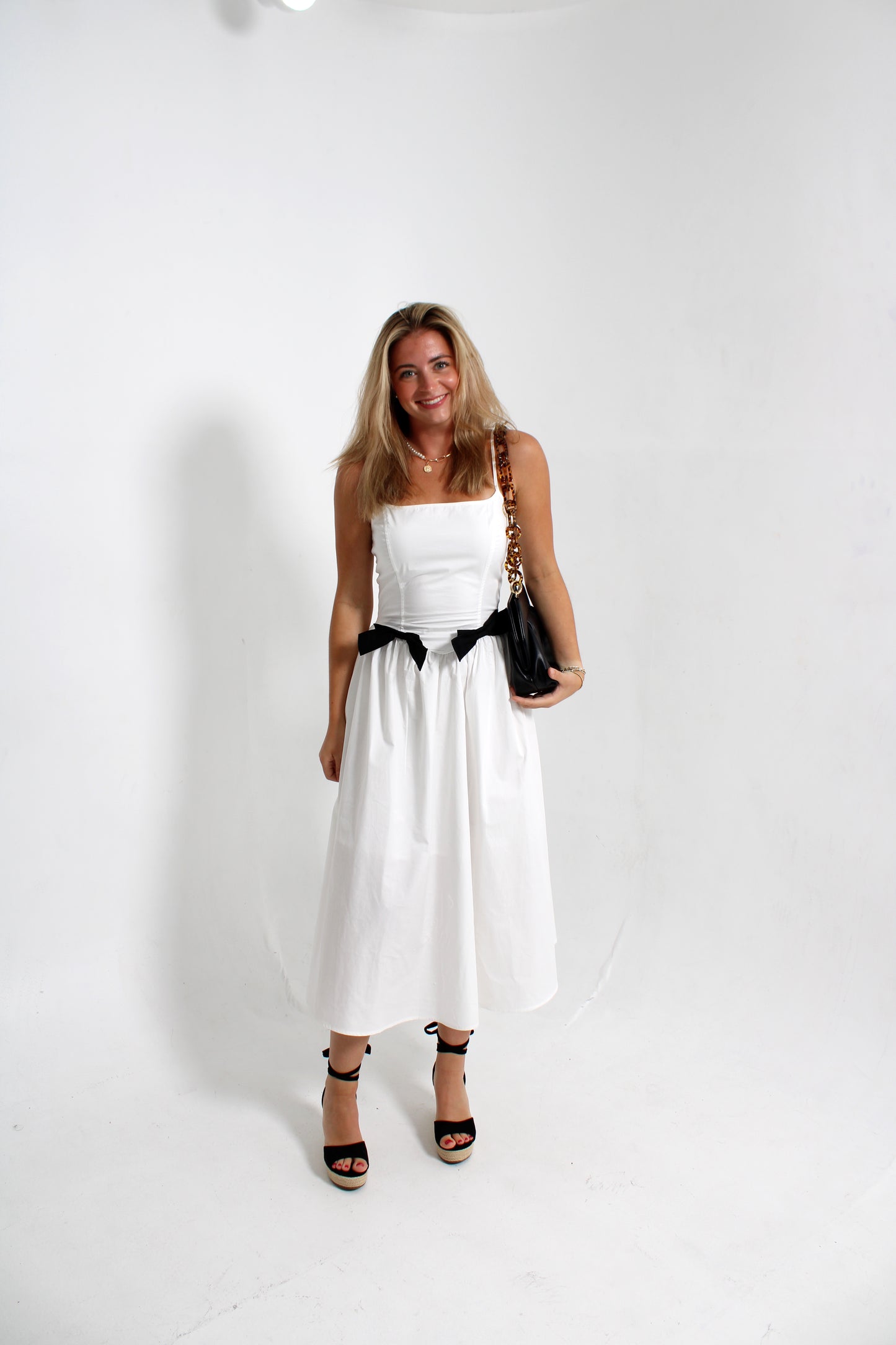 Mary White Midi Dress