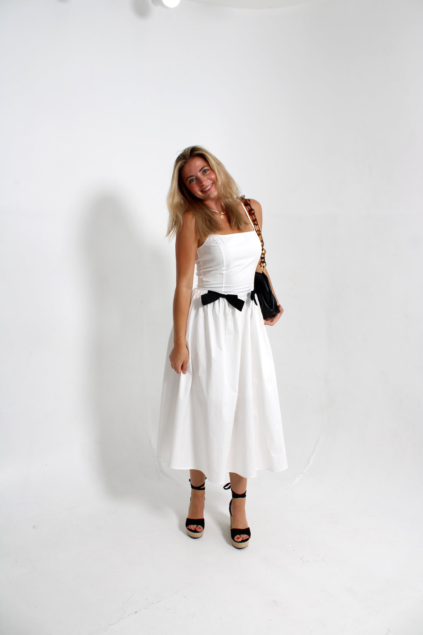 Mary White Midi Dress